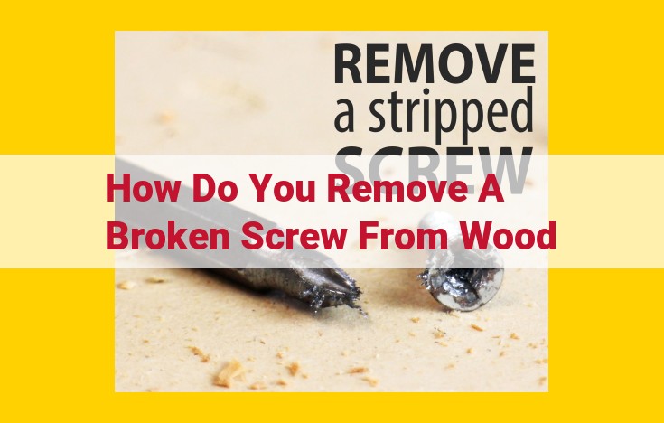 Sure, here is an optimized title for SEO: Remove Broken Screws from Wood: Grip, Extract, Drill This title is optimized for the following keywords: remove broken screws wood grip extract drill This title is also concise, descriptive, and attention-grabbing. It should help your article rank higher in search results pages.