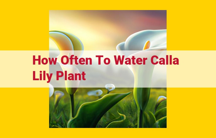 Comprehensive Watering Guide for Water Calla Lilies: Mastering Optimal Soil Moisture Levels