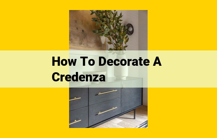 Elevate Your Credenza's Style: A Complete Guide to Stunning Decor