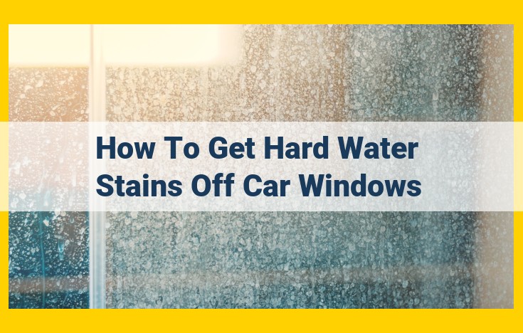 How to Remove Hard Water Stains from Car Windows: Ultimate Guide for Spotless Clarity