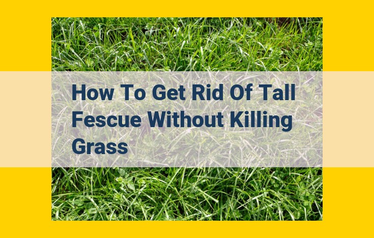 Eliminate Tall Fescue Weeds: Effective Methods for Preserving Your Lawn