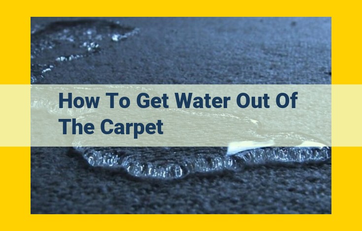 Water Removal from Carpets: Comprehensive Guide with Proven Techniques