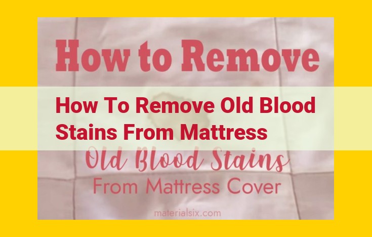 Ultimate Guide: Removing Stubborn Blood Stains from Mattresses Effectively