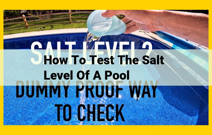 How to Test Salt Levels in a Swimming Pool: A Guide to Ideal Levels for Sanitization and Equipment Protection